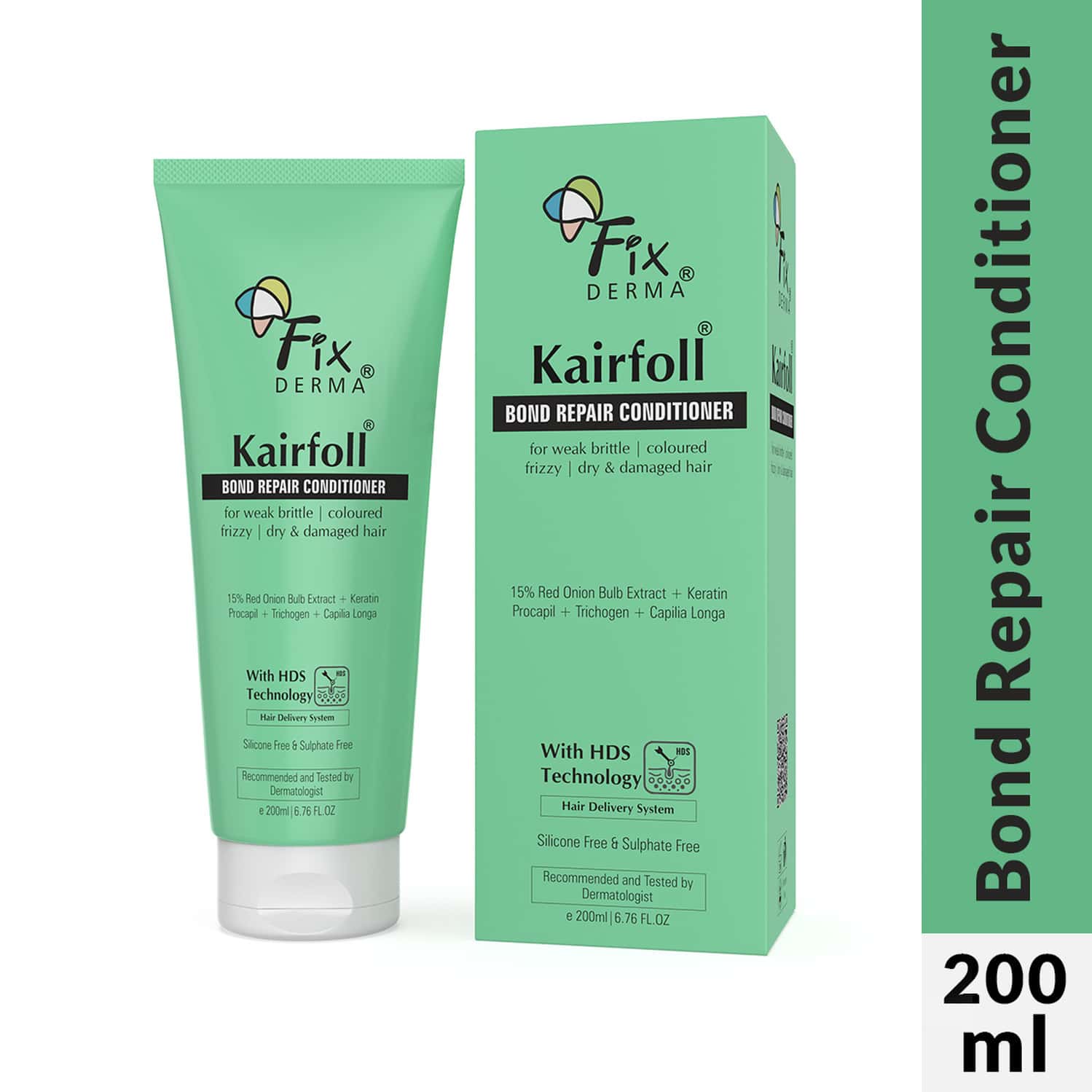 Fixderma Kairfoll Bond Repair Conditioner For Coloured Hair With 15% Red Onion & Castor Oil - 200 Ml
