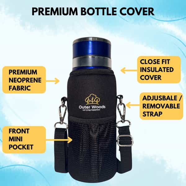 Outer Woods Insulin Cooler Bottle Case With 8 Mini Ice Gel Packs | 20+ Hrs Cooling | Medium - Blue