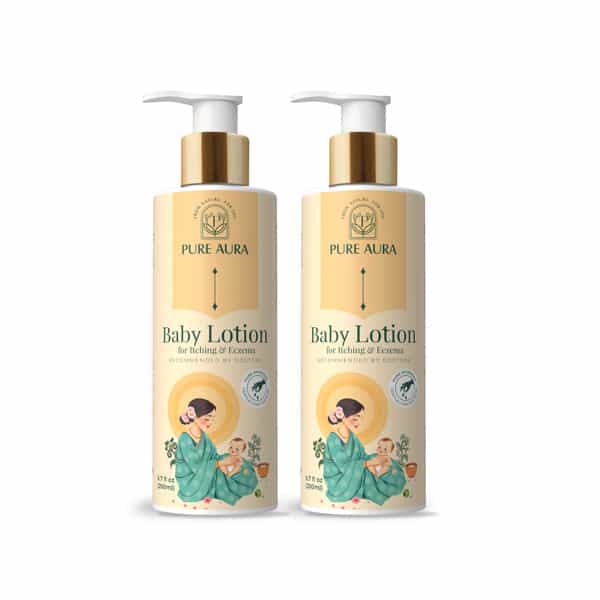 Pure Aura Baby Lotion For Itching & Eczema Relief | Ayurvedic & Chemical-Free 200Ml Pack Of 2