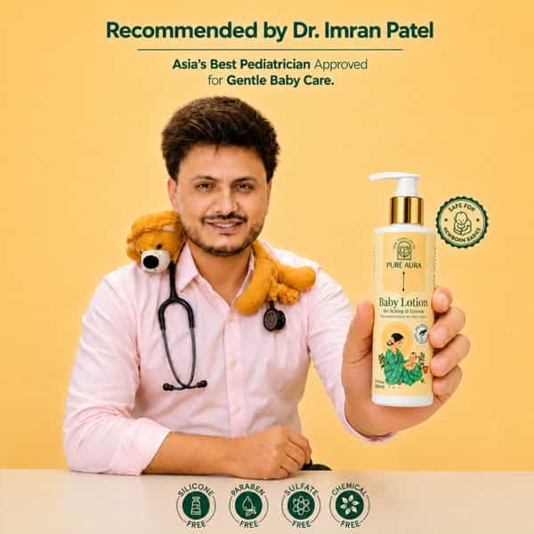 Pure Aura Baby Lotion For Itching & Eczema Relief | Ayurvedic & Chemical-Free 200Ml Pack Of 2
