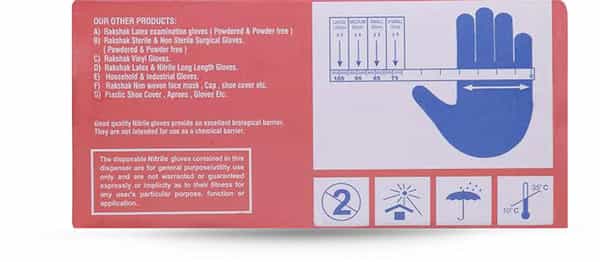 Rakshak Nitrile Powder Free Examination Hand Gloves Box Of 100
