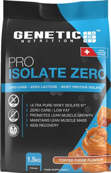 Genetic Nutrition Pro-Isolate Zero Swiss Grass-Fed Whey Protein Isolate Toffee Fudge