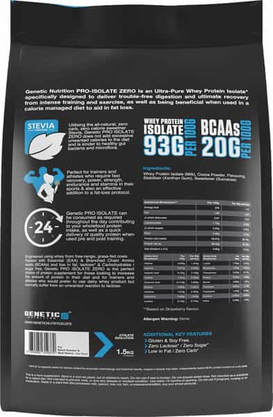 Genetic Nutrition Pro-Isolate Zero Swiss Grass-Fed Whey Protein Isolate Toffee Fudge