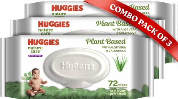 Huggies Nature Care Baby Wipes - Plant Based With Aloe Vera & Calendula (72 X 3 Count)