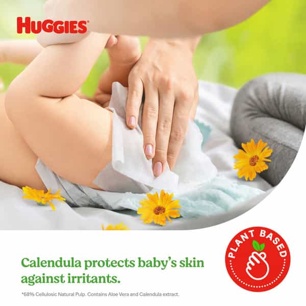 Huggies Nature Care Baby Wipes - Plant Based With Aloe Vera & Calendula (72 X 3 Count)