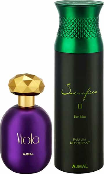 Ajmal Viola Eau De Parfum 75Ml Perfume For Women And Sacrifice Ii For Him Deodorant 200Ml For Men