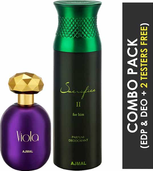 Ajmal Viola Eau De Parfum 75Ml Perfume For Women And Sacrifice Ii For Him Deodorant 200Ml For Men
