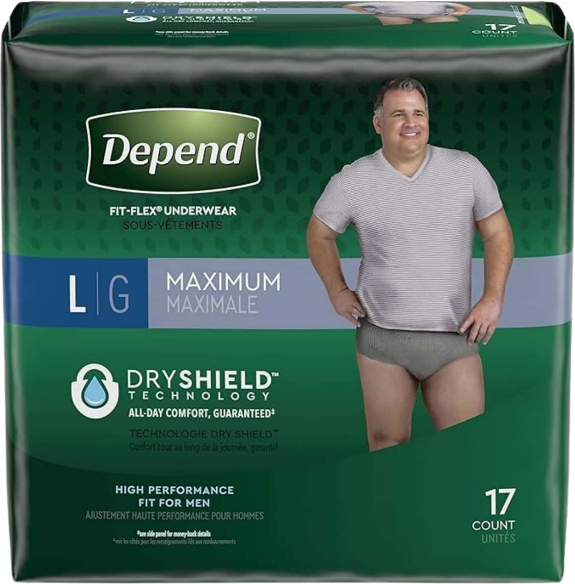 Underwear| Depend Max Absrb Men Lg (Units Per Pack: 17)