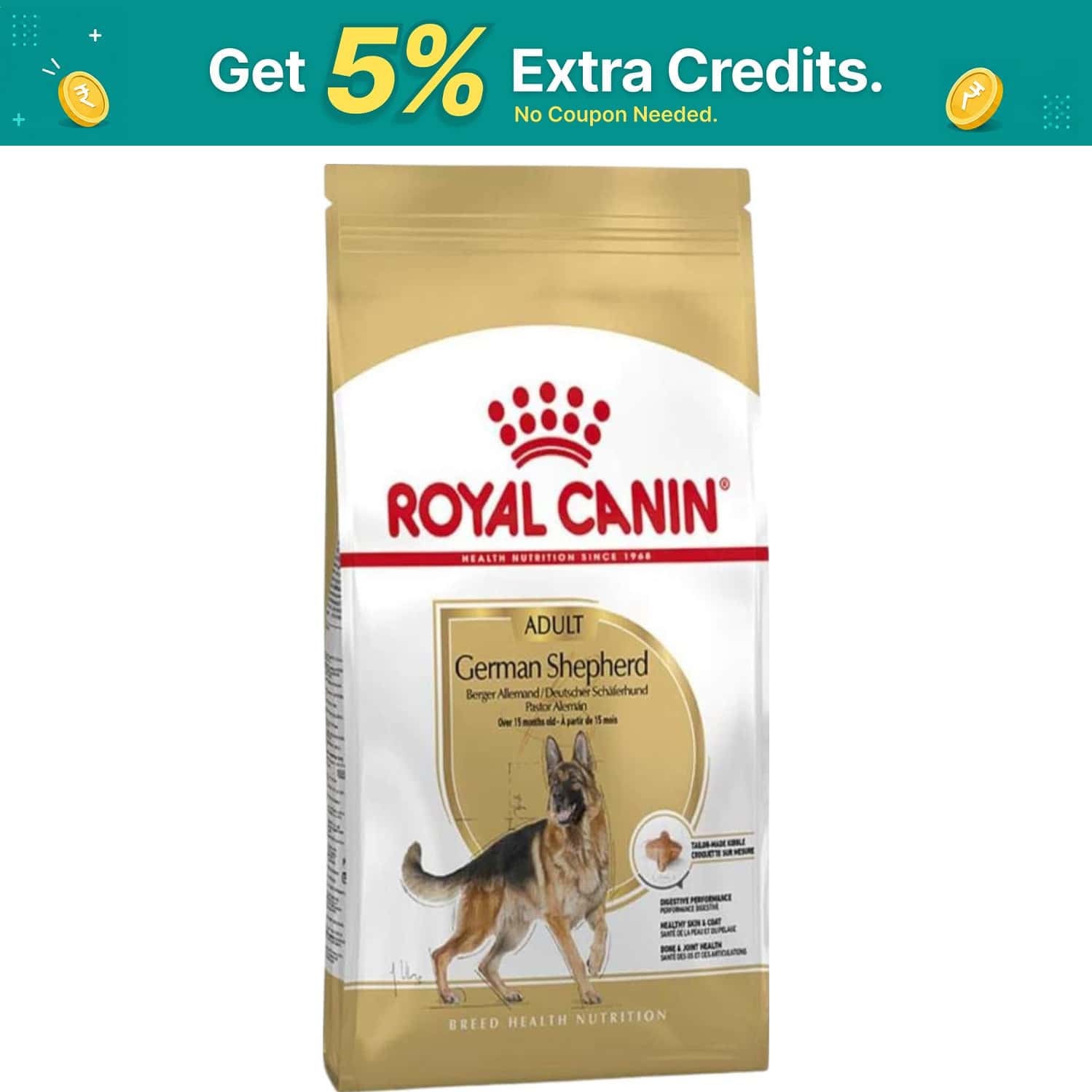 Royal Canin German Shepherd Pellet Adult Dog | Meat Flavor | 12 Kg