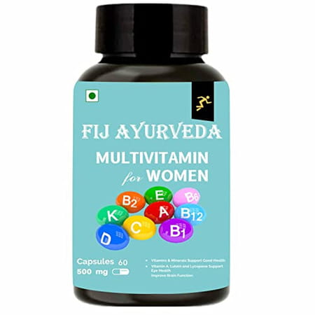 Fij Ayurveda Multivitamin Capsule With Vitamins | Minerals & Herbs For Women - 60 Veg Capsules