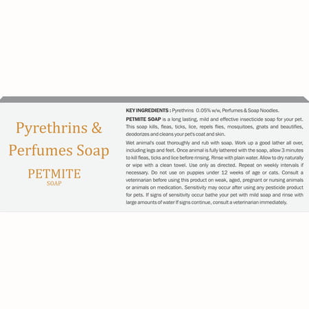 Petmite Pet'S Soap For Lices & Itchmites With Pyretherin 75gm