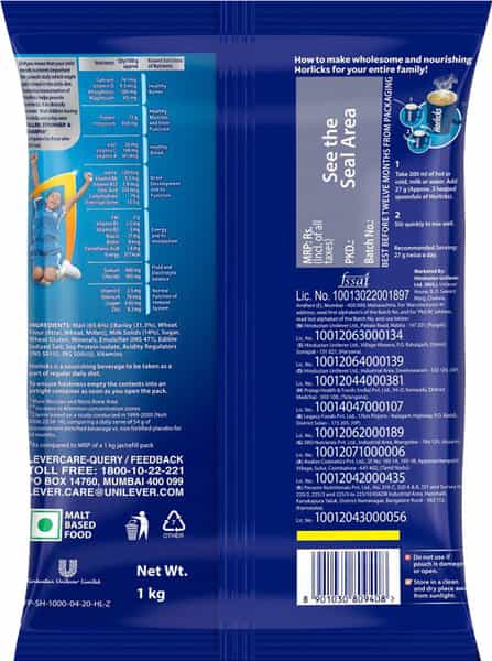 Horlicks Nutrition Drink Pouch - 1 Kg