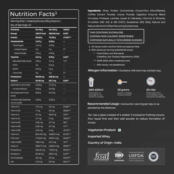 Nutrabay Gold 100% Whey Protein Concentrate Cafe Mocha - 500G