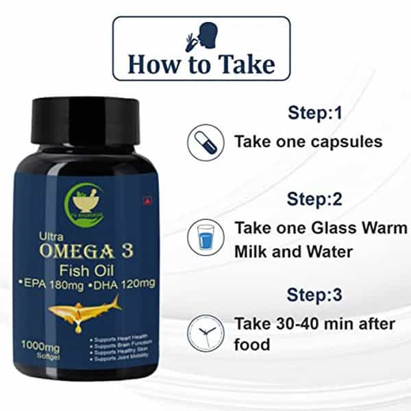 Fij Ayurveda Ultra Omega 3 Fish Oil - 1000Mg- 60 Softget Capsules (Pack Of 2)