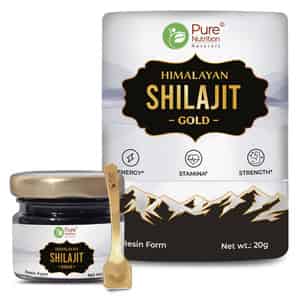 Pure Nutrition Shilajit Gold Resin - Contains 24 Carat Gold Dust (swarna Bhasm|with Certificate) 20g