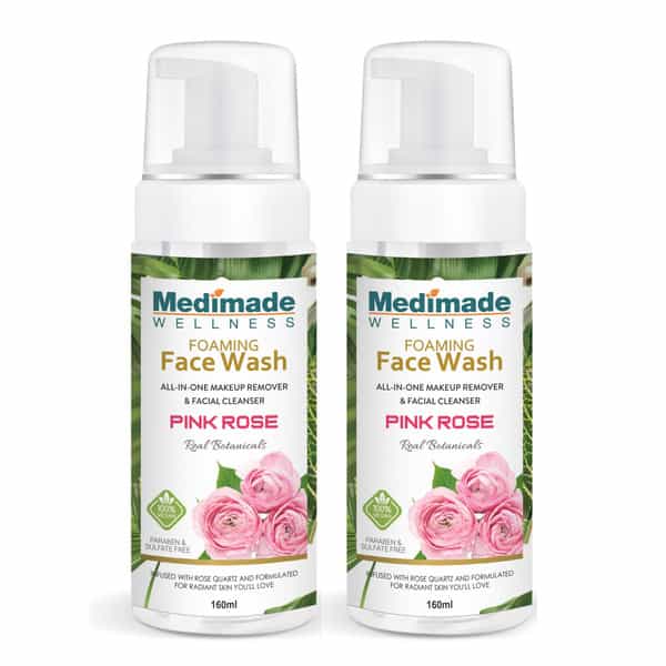 Medimade Pink Rose Foaming Face Wash - 160 Ml X 2 ( Pack Of 2 )