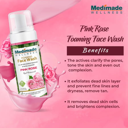 Medimade Pink Rose Foaming Face Wash - 160 Ml X 2 ( Pack Of 2 )