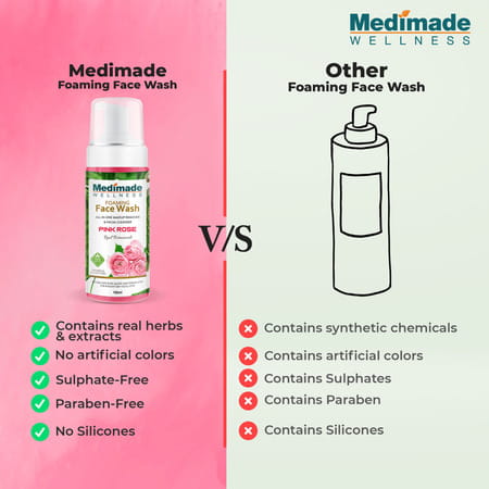Medimade Pink Rose Foaming Face Wash - 160 Ml X 2 ( Pack Of 2 )