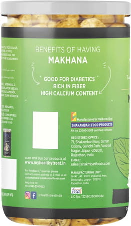 Healthy Treat Roasted Makhana- Pudina 140 Gm (Pack Of 2 Jars-70 Gm Each)