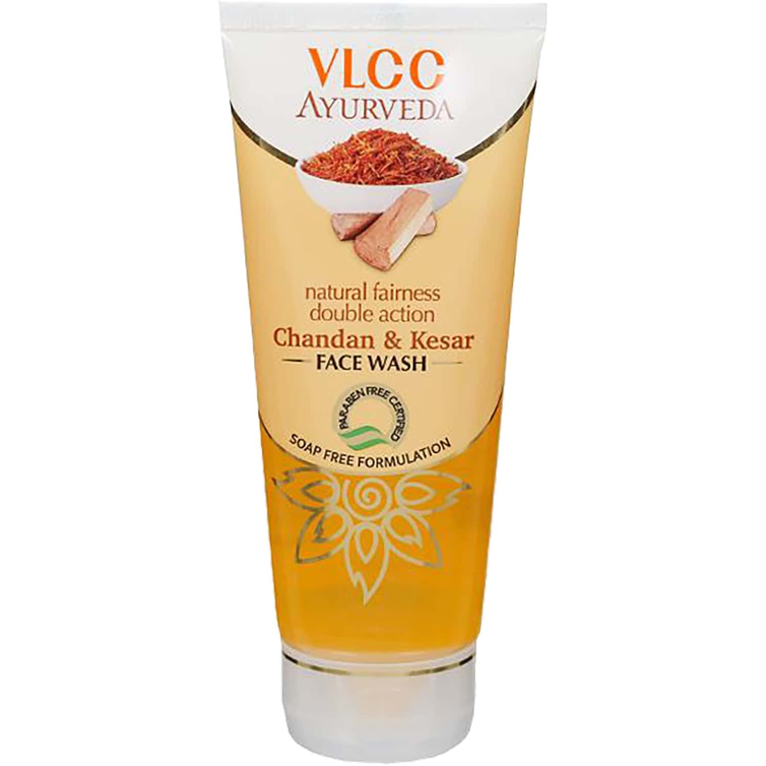 Buy VLCC AYURVEDA NATURAL FAIRNESS DOUBLE ACTION CHANDAN & KESAR FACE WASH 100 GM Online & Get