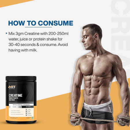 Myfitfuel Creatine Monohydrate 200 Mesh (0.22 Lbs) 100 Gm Orange