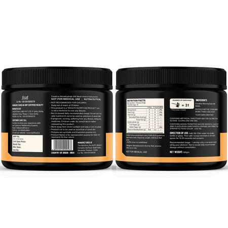 Myfitfuel Creatine Monohydrate 200 Mesh (0.22 Lbs) 100 Gm Orange