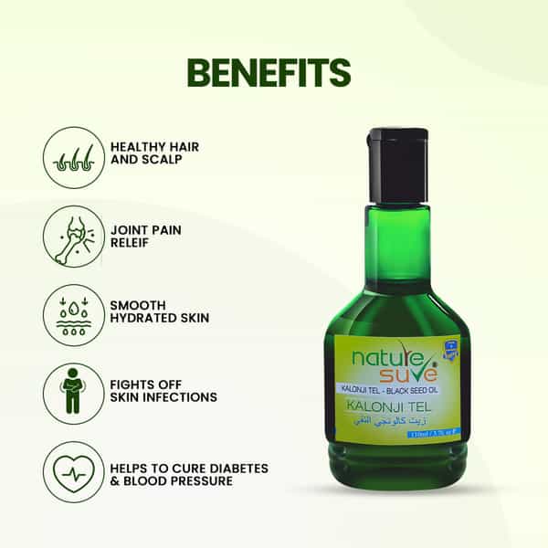 Nature Sure Kalonji Tail Black Seed Oil Cold Pressed & 100% Pure For Men And Women - 1 Pack (110 Ml)