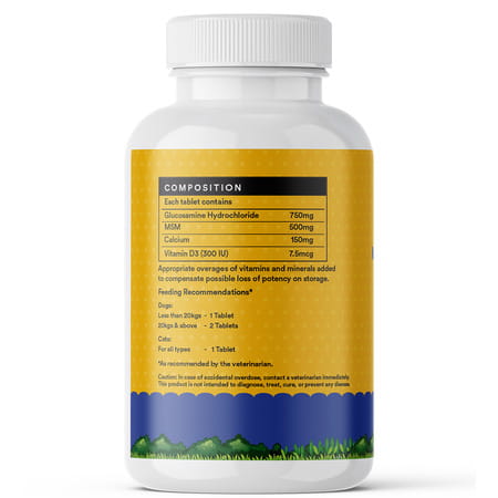 Inlife Glucosamine Tablets For Dogs & Cats | With Msm Calcium & Vitamin D3 - 60 Tablets
