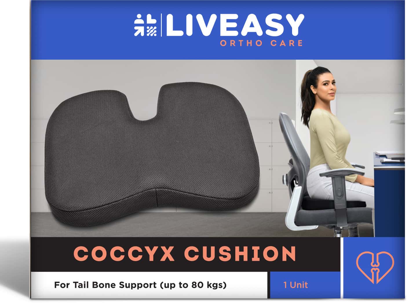 Liveasy Ortho Care Coccyx Cushion