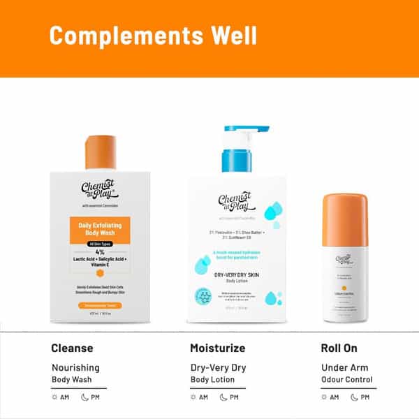 Chemist At Play Exfoliating Body Wash With Ceramides | Gently Exfoliates & Makes Skin Smooth 473 Ml