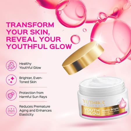 Yuthika Youth & Glow Hydra Bright Radiant Day Cream 50G | Spf30 Pa+++ Dermatologically Tested