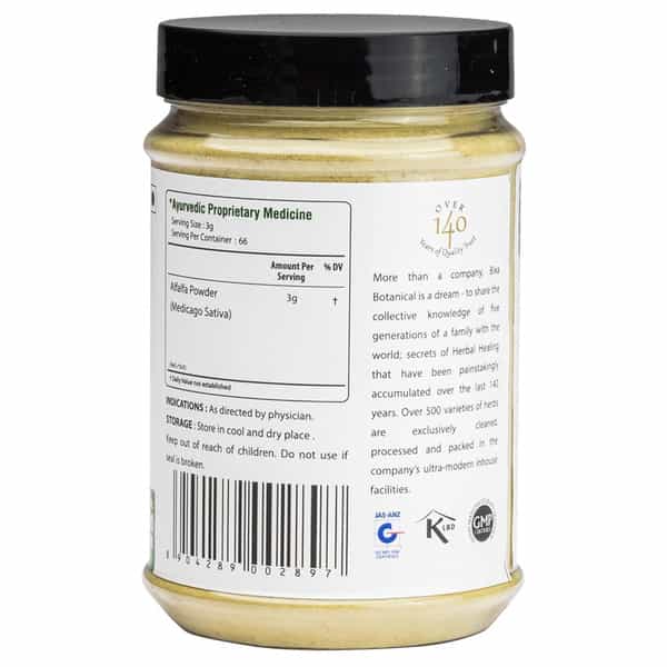 Bixa Botanical Alfalfa Powder(Medicago Sativa)-Supports Nutrition & Overall Well-Being(200G)