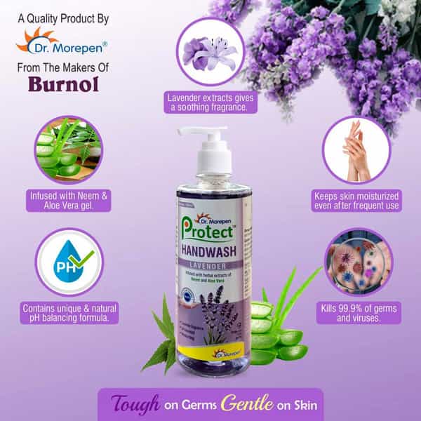 Dr. Morepen Protect Handwash Liquid With Lavender Fragrance - 500Ml