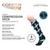 Copper Fit Energy Compression Socks Unisex Copper Infused Black L/Xl 2 Count