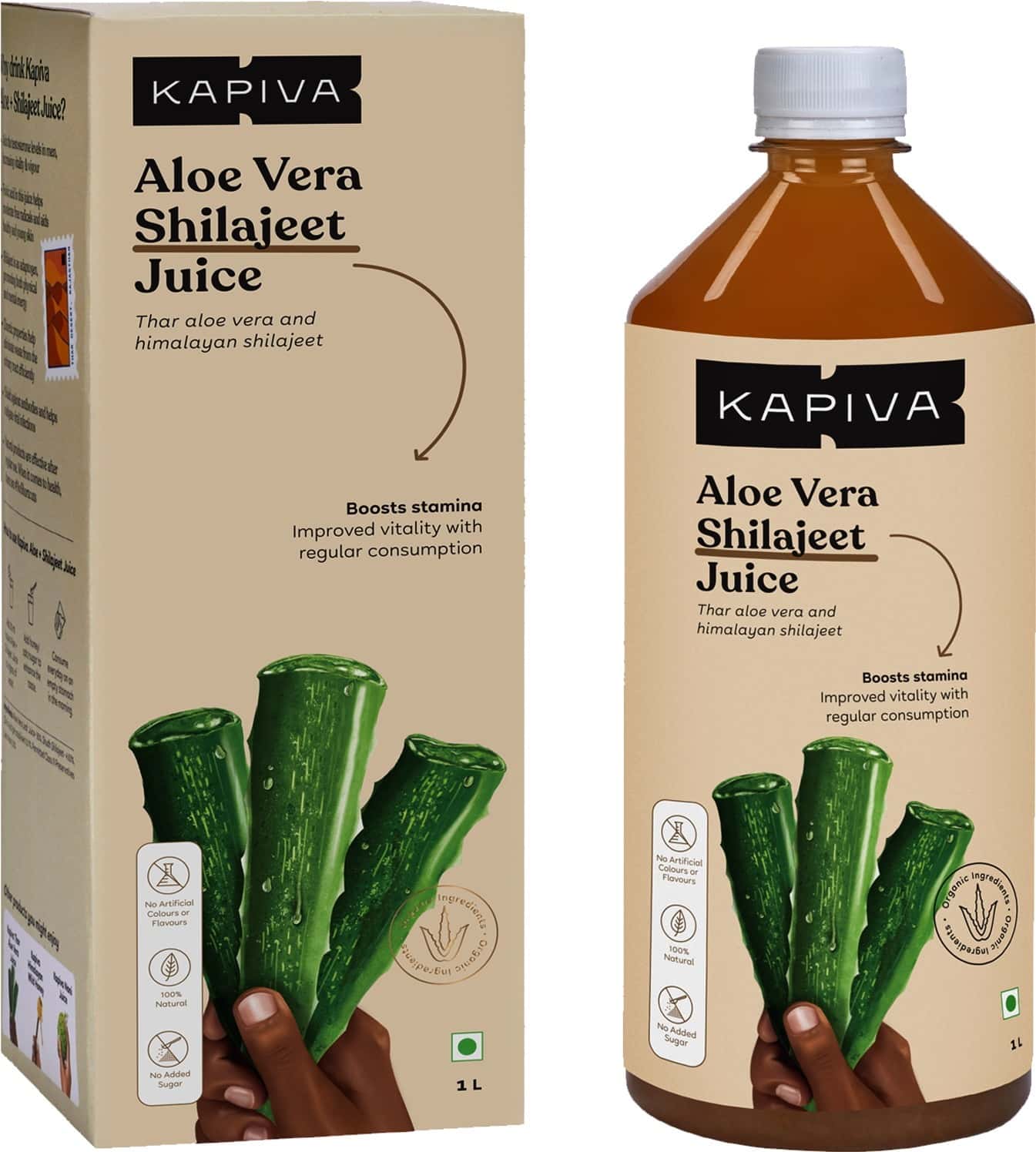 Kapiva Aloe Vera + Shilajeet Juice (1l) - Boosts Energy & Stamina