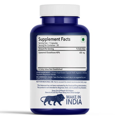 Fitness Veda Liposomal Glutathione Supplement - 30 Capsules | Advanced Liposomal Delivery