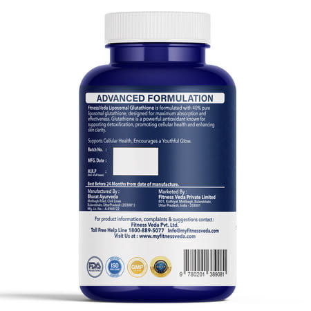 Fitness Veda Liposomal Glutathione Supplement - 30 Capsules | Advanced Liposomal Delivery