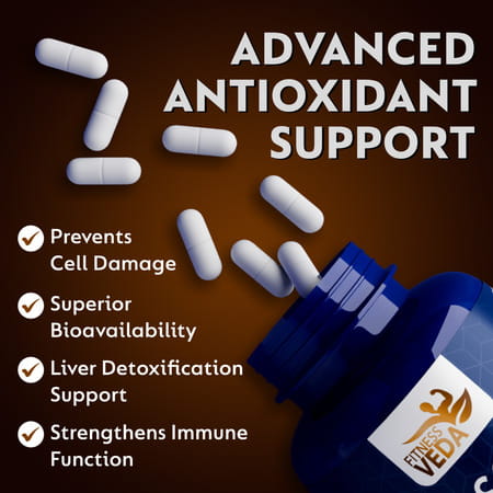 Fitness Veda Liposomal Glutathione Supplement - 30 Capsules | Advanced Liposomal Delivery