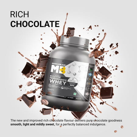 Muscleblaze Biozyme Performance Whey Protein Powder | Rich Chocolate (2Kg) | 25G Protein