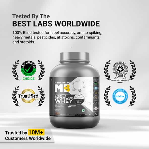 Muscleblaze Biozyme Performance Whey Protein Powder | Rich Chocolate (2Kg) | 25G Protein