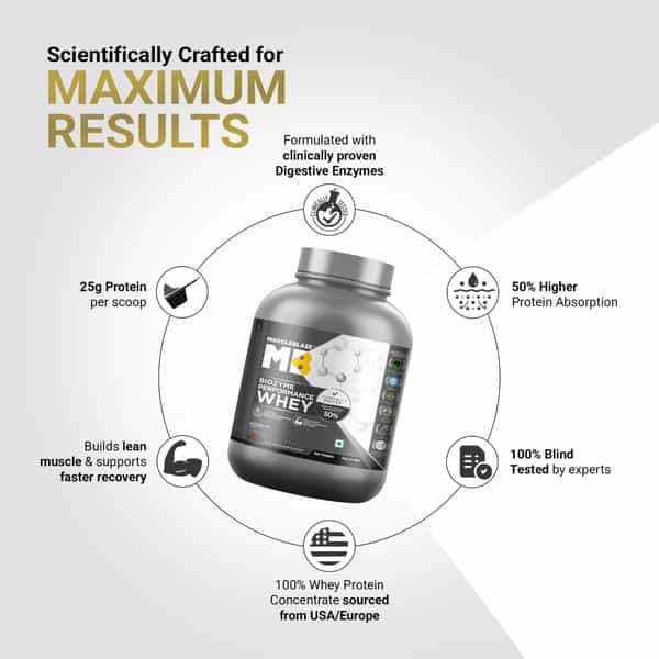 Muscleblaze Biozyme Performance Whey Protein Powder | Rich Chocolate (2Kg) | 25G Protein