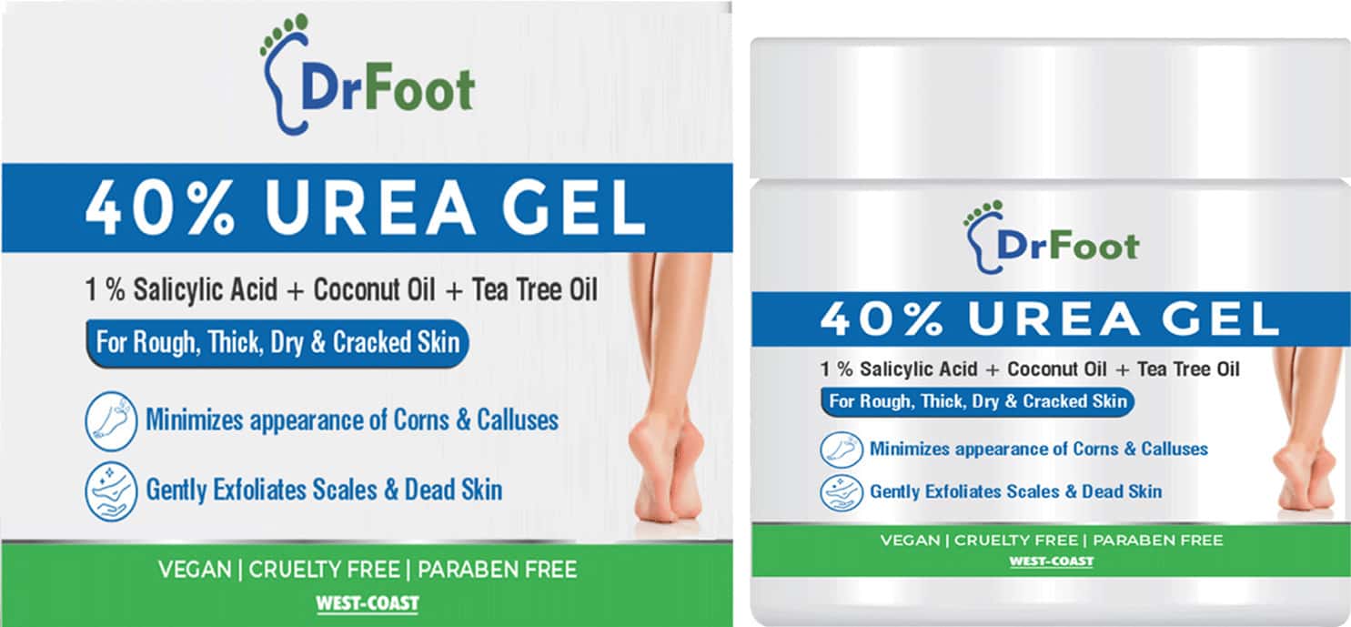 Dr Foot 40% Urea Gel With 1% Salicylic Acid Coconut Oil And Tea Tree Oil Moisturizes -100 Gm