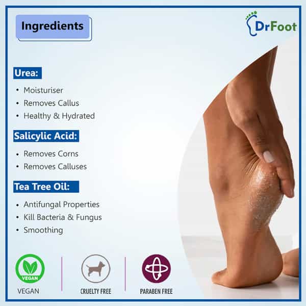 Dr Foot 40% Urea Gel With 1% Salicylic Acid Coconut Oil And Tea Tree Oil Moisturizes -100 Gm
