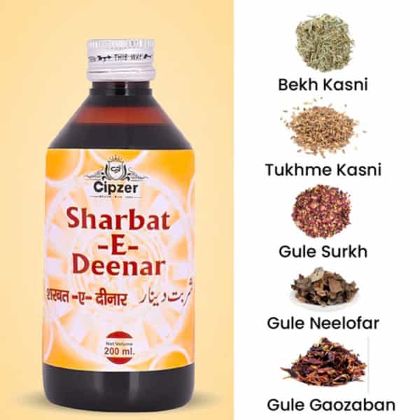 Cipzer Sharbat Dinar | Relieves Colic| Aids Digestion & Controls Constipation | 200 Ml