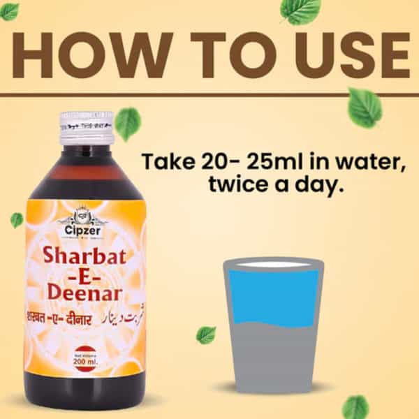 Cipzer Sharbat Dinar | Relieves Colic| Aids Digestion & Controls Constipation | 200 Ml
