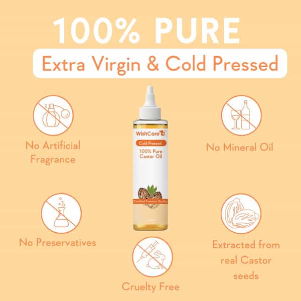 Wishcare 100% Pure Cold Pressed Castor Oil (200Ml)