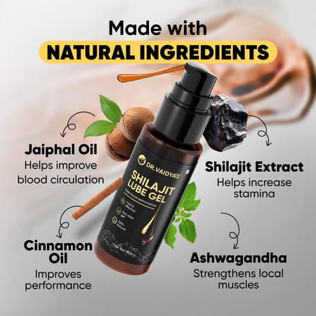Dr. Vaidyas Shilajit Lube Gel | First Ever Shilajit Infused Lube Gel | 50g Pack Of 2