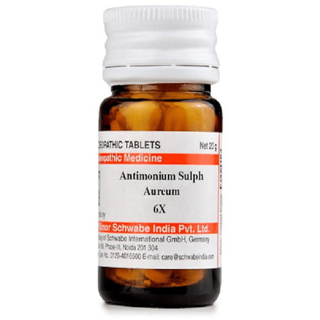 Dr. Willmar Schwabe India Antimonium Sulph Aureum Trituration Tablet 6x 20 No'S