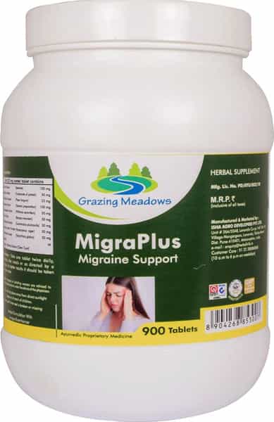 Grazing Meadows Migraplus 900 Tablets | Natural Supplement For Migraine Support (Pack Of 2)