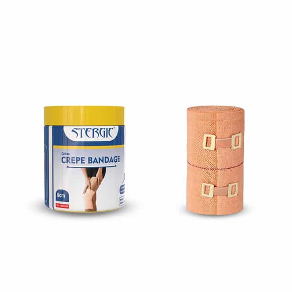 Stergic Crepe Bandage With Flexible Clips Pain Relief Garam Patti (6Cm X 4M)